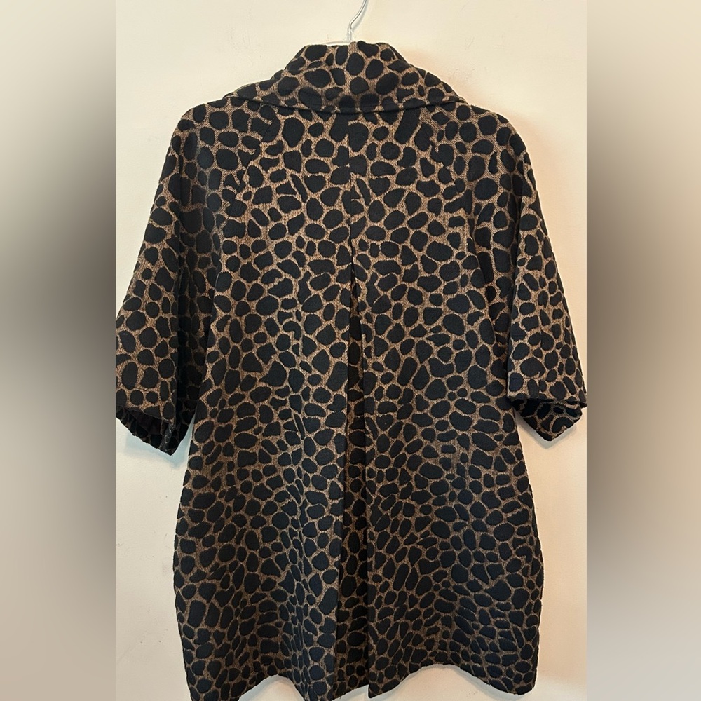 LUII Anthropologie Womens Large Animal Giraffe Mod S/S‎ Swing COAT Jacket EUC - Picture 2 of 11